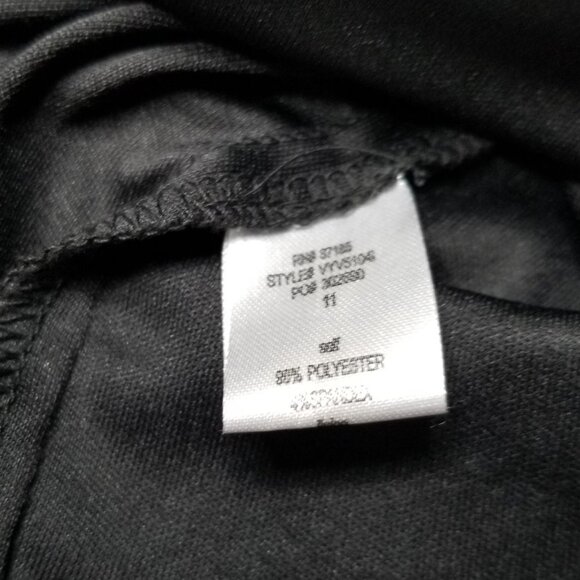 Vintage Ruby Rox Black Satin Bodycon Mini Dress With Ruched Center Goth Witch - Picture 10 of 10